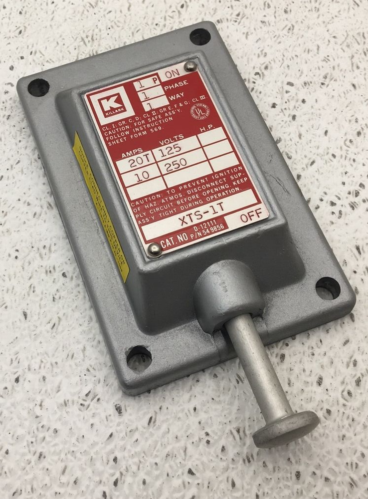 XTS-1T KILLARK EXPLOSIONPROOF SWITCH COVER 20 AMP