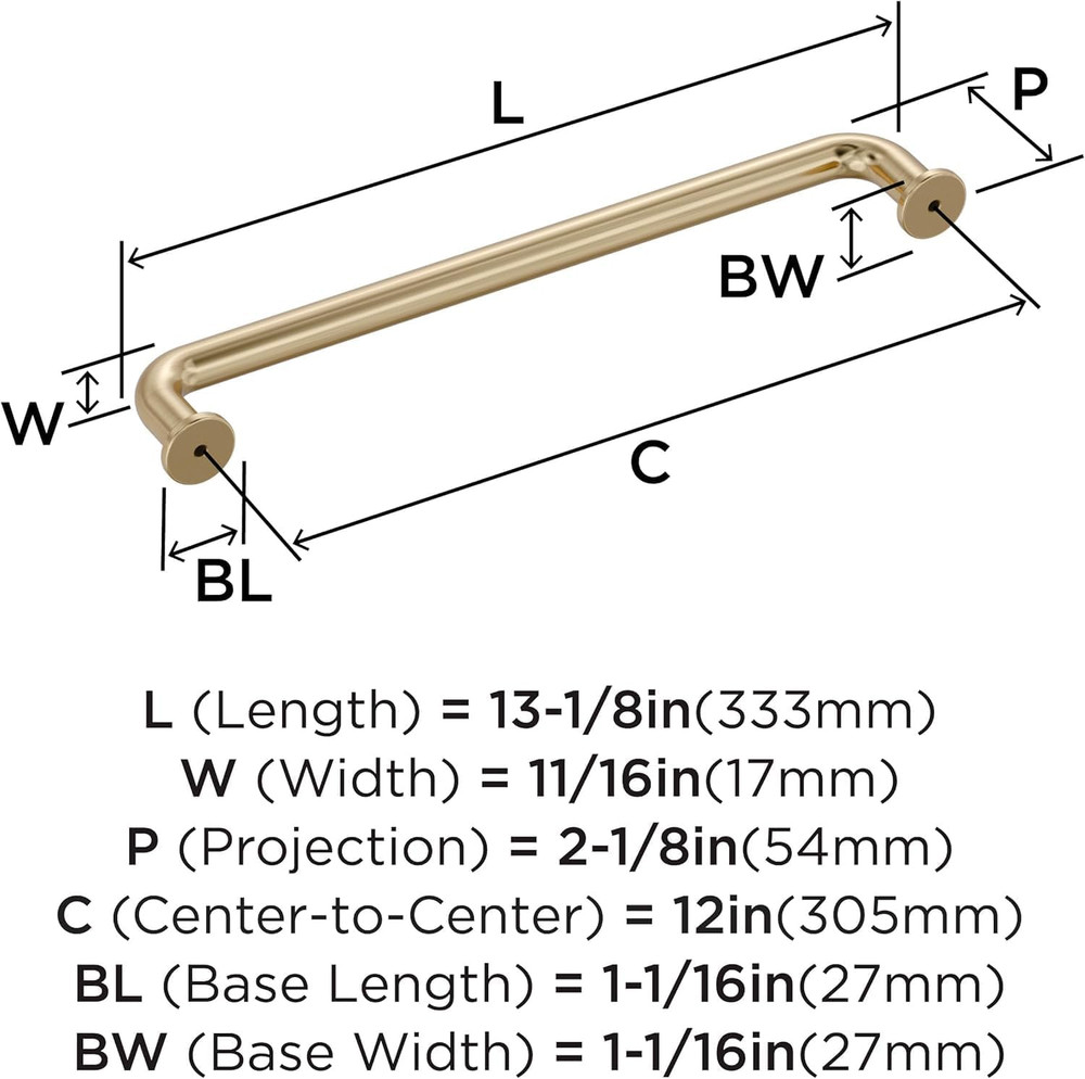Elegant 12" Golden Champagne Appliance Pull - Factor BP36965BBZ