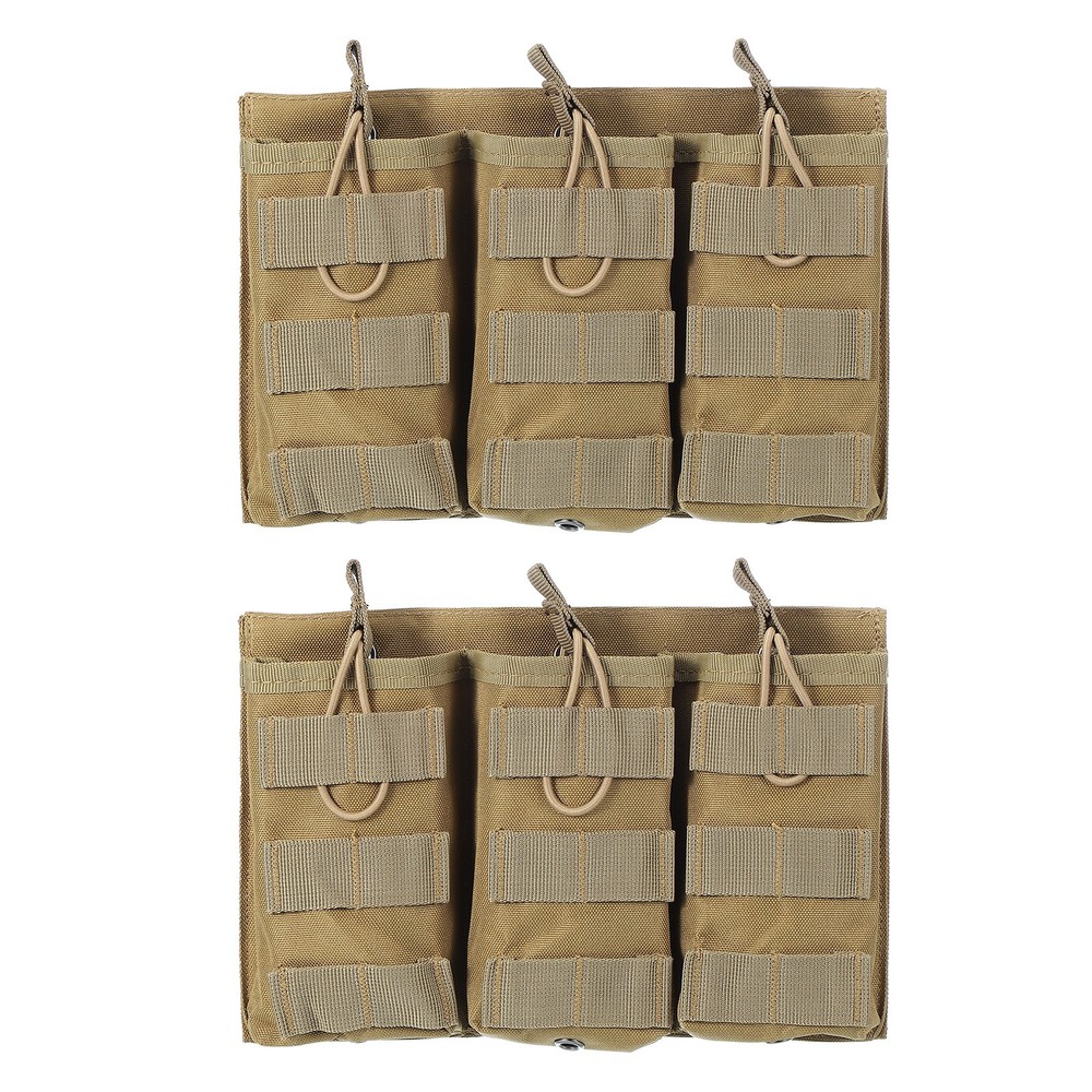 Outdoor Multipurpose Open Top Triple Pouch Mud Color 2 Pcs