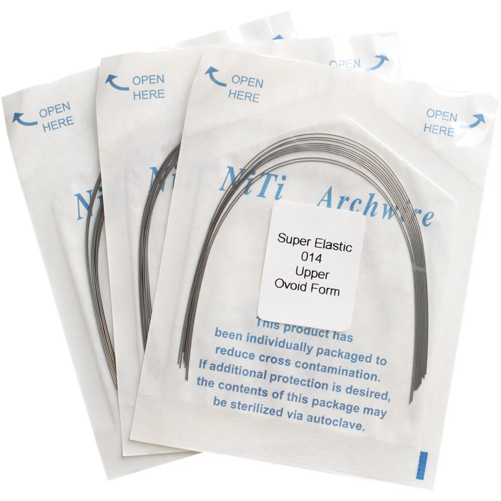 3 Packs Dental Ovoid Form Rectangular Natural Form Super Elastic Niti Arch Wire