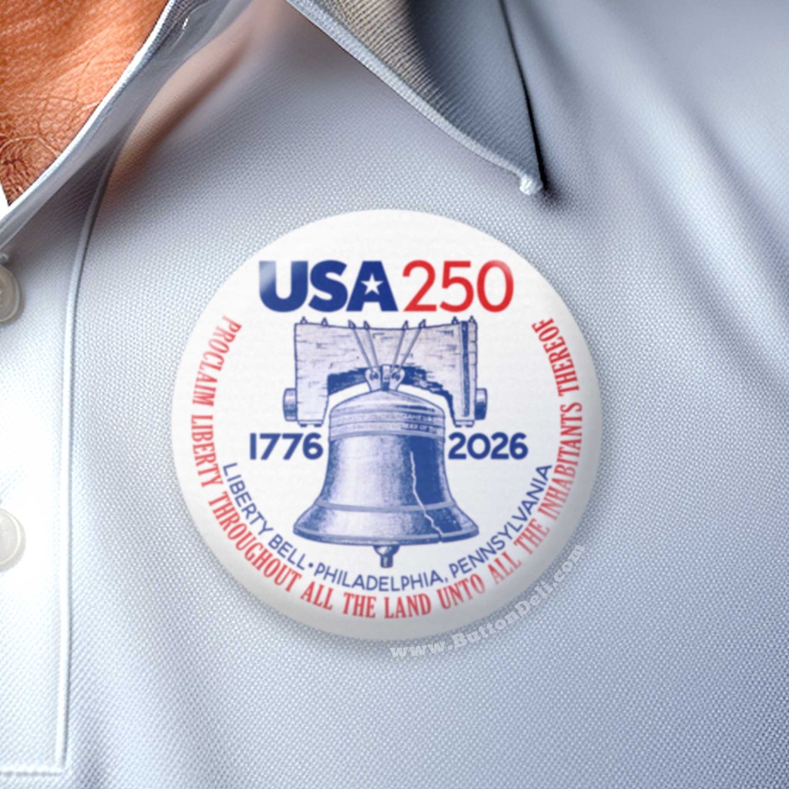 USA 250 - 25-pack Buttons - Revolution Assorted Designs 1776-2026 250th