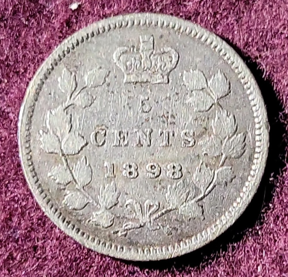 1898 Canada 5 cent silver  - Solid FINE stk#K962