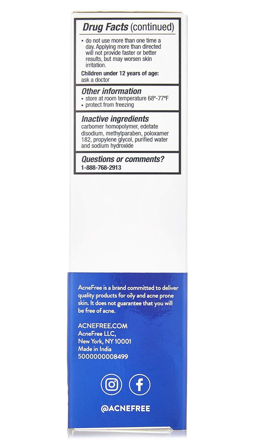 Acne Free Adapalene Gel 0.1%, Once-Daily Topical Retinoid Acne Treatment, Dermat