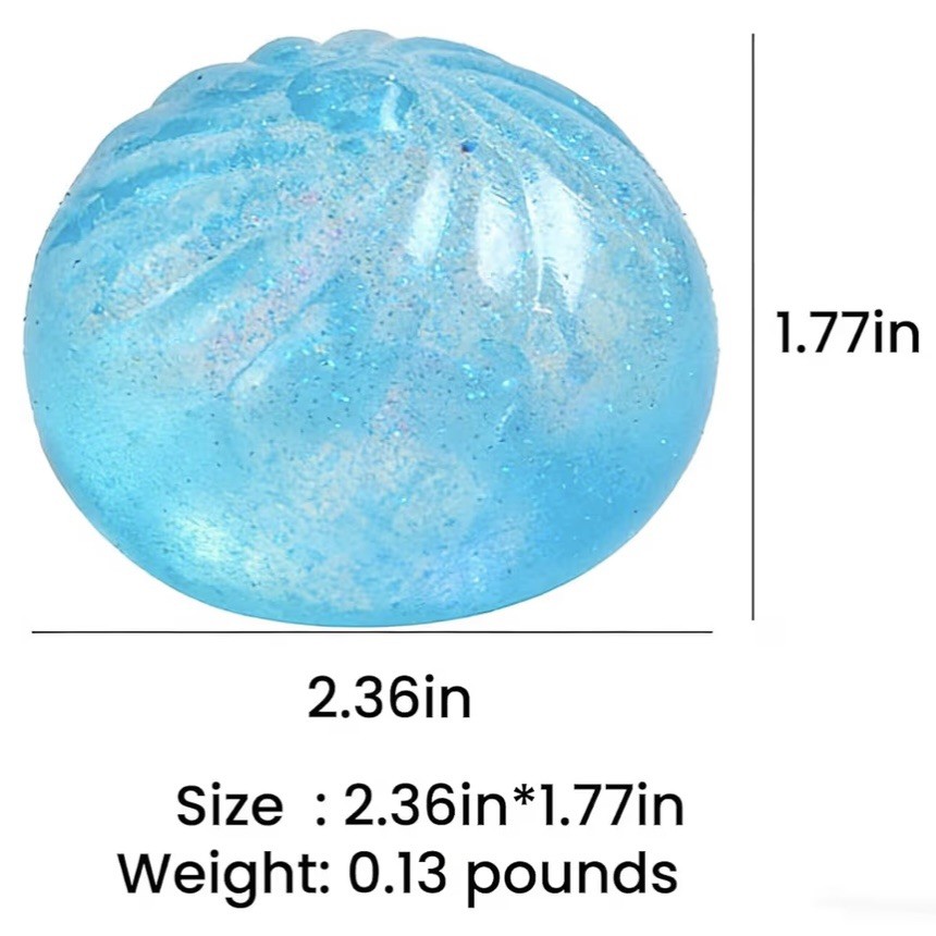 VIRAL Squishy BLUE Glitter Dumpling 2.5” Squishy Bun