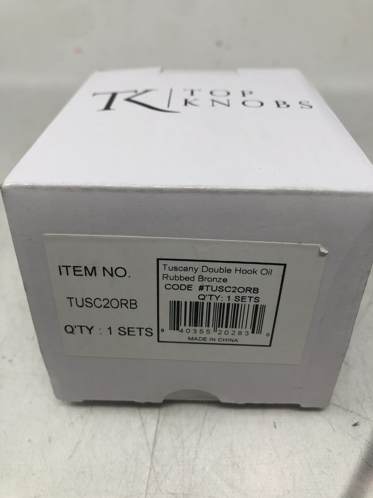 Top Knobs TUSC2-ORB Tuscany Bath Double Hook Rubbed Bronze