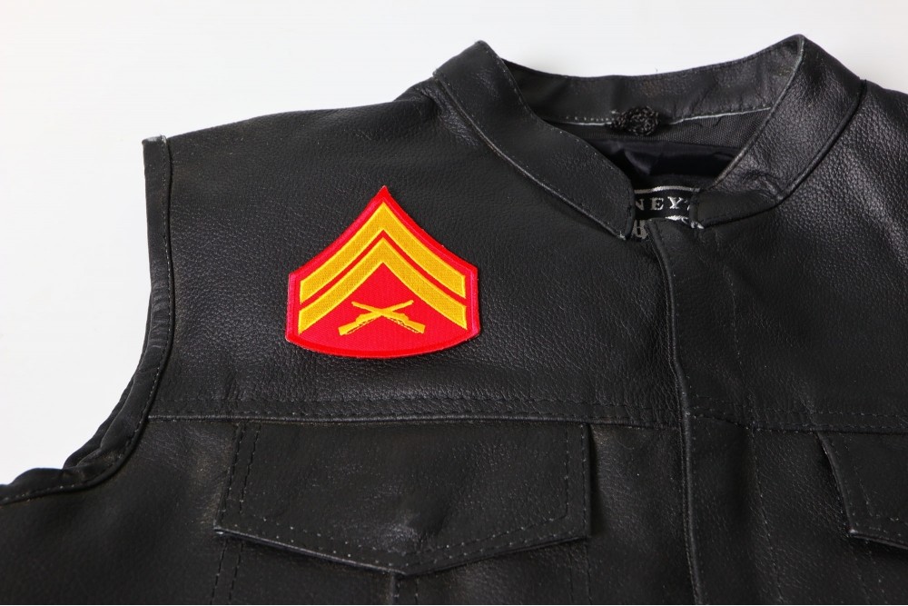 US Marine Corps CORPORAL Patch Jacket Biker Vest E-4 Chevron USMC Veteran CPL