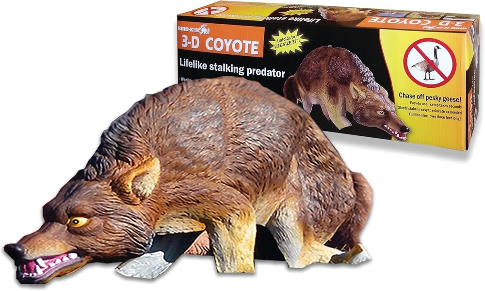 Lifelike 3D Decoy Predator Replica, Wind-Powered Moving Tail, 1 Acre Coverage