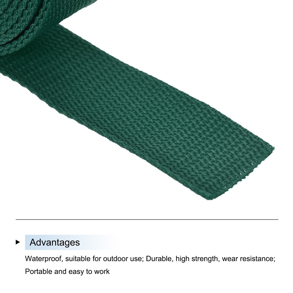 Lightweight Polypropylene Webbing Strap 0.8" 10 Yard Backpack Dark Green