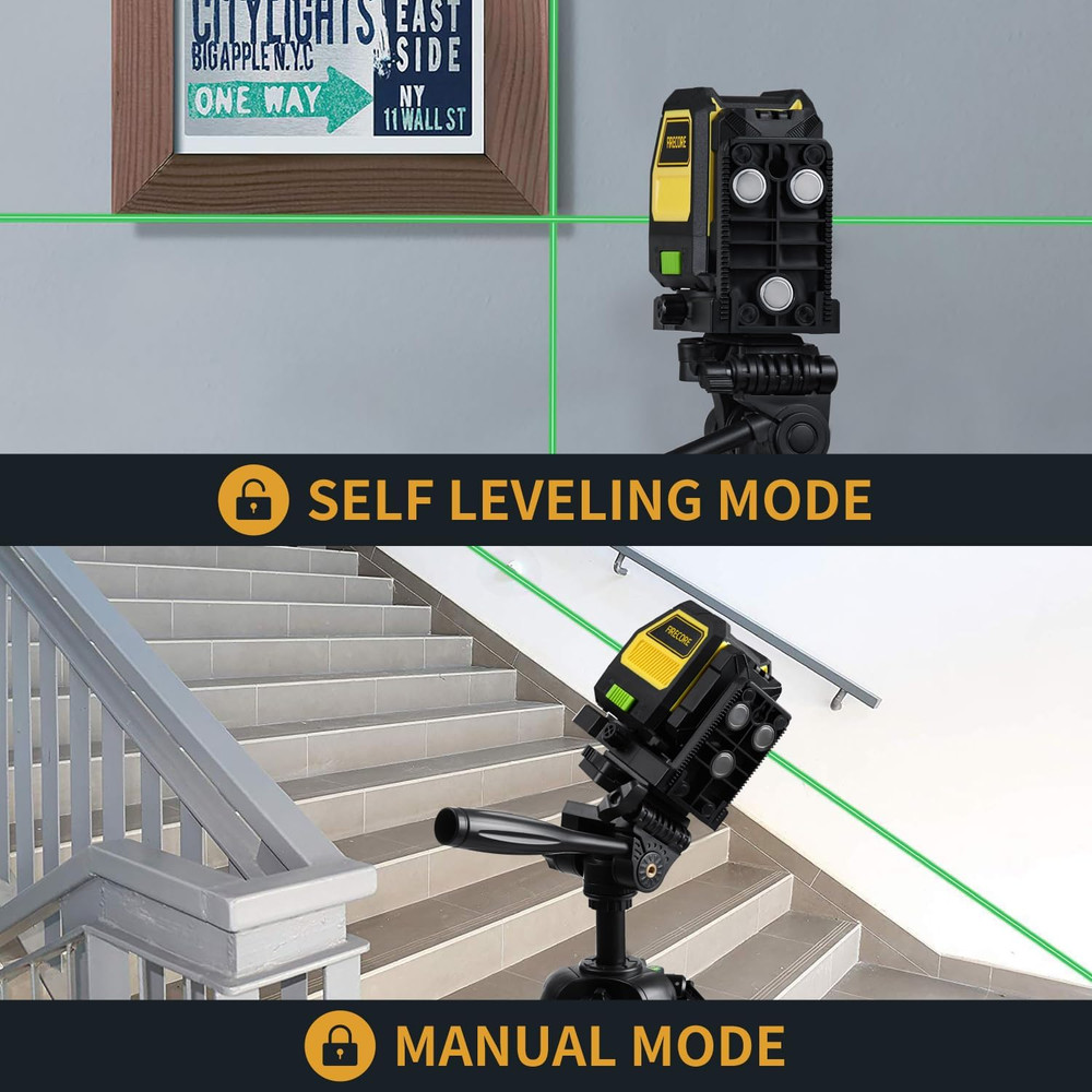 Self-Leveling Green Laser Level with Receiver & Hard Case, 197ft Range