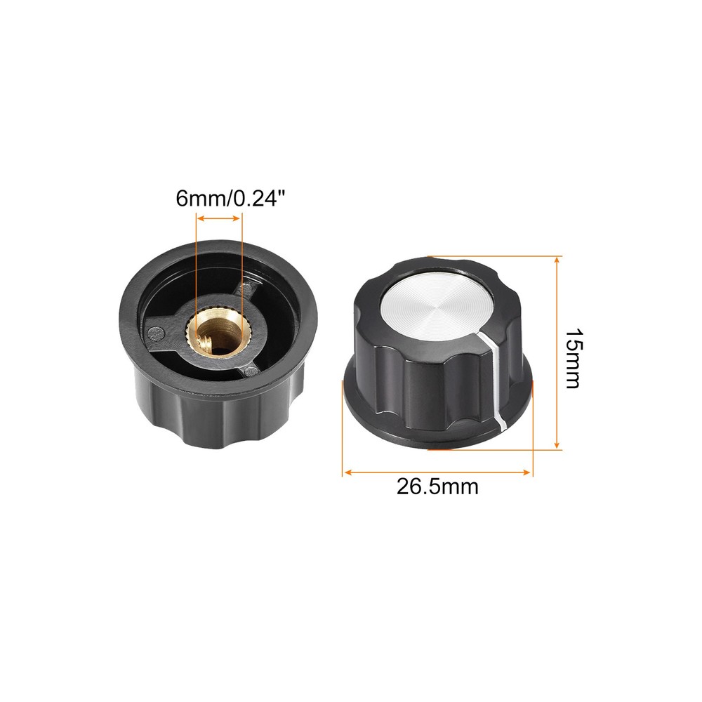 Potentiometer Control Knob Insert Shaft Switch Knobs 6mm/Black