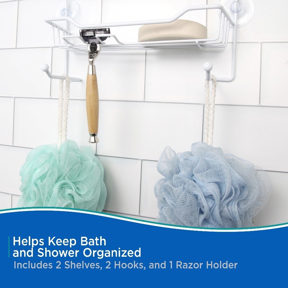2-Tier Hanging with Suction Cups and Holder Rust-Resistant