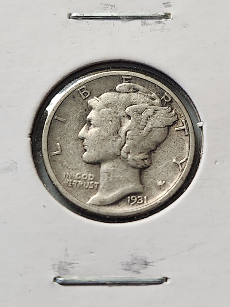 1931-D Silver Mercury dime VF+
