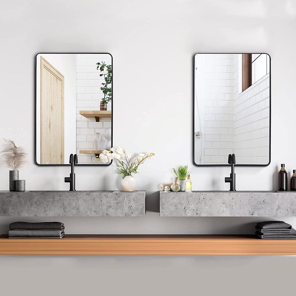 2PCS 24" x 36" Rectangular Wall Mirror Hanging Mirror Makeup Mirror Bathroom