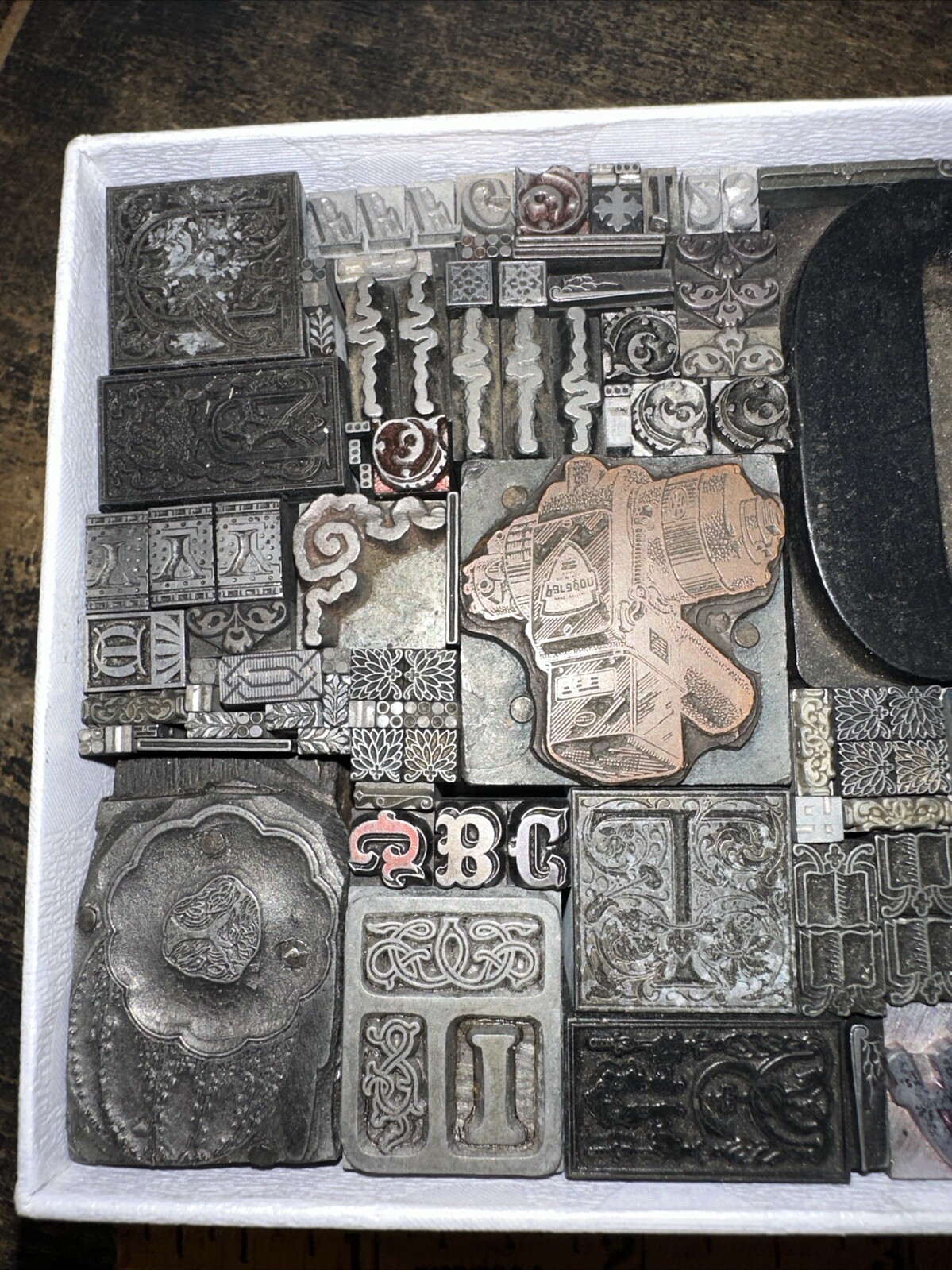 Printing Blocks Lead Ornamentals Borders Dingbats. Beautiful Variety!! #QQ