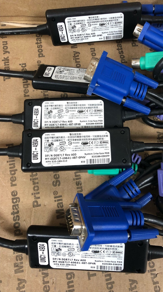 (5) Dell 0UF366 & (4) DELL 0G8717 KVM System Interface