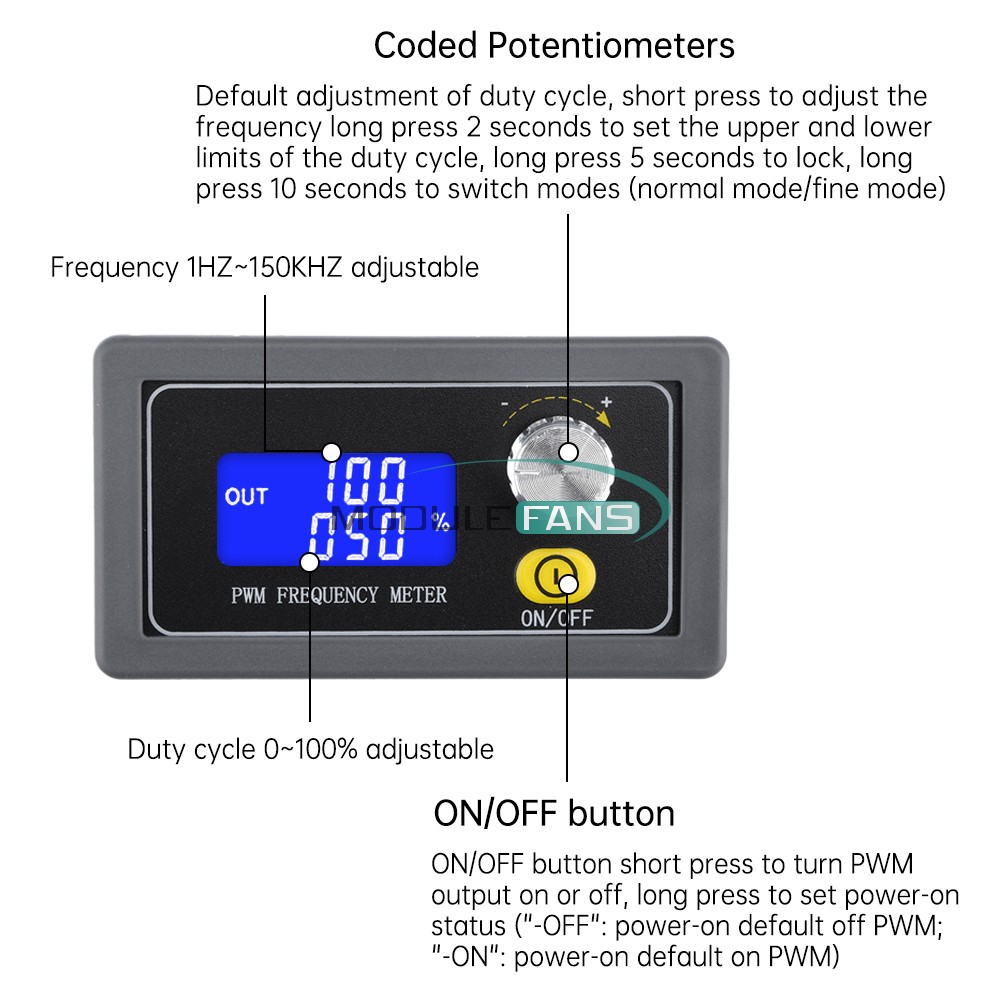 Signal Generator Module PWM Pulse Adjustable Frequency Duty Cycle Square Wave