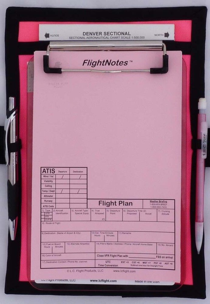 New Pink FlightBoard™, a Pilot Kneeboard with Notepad from Powder Puff Pilot