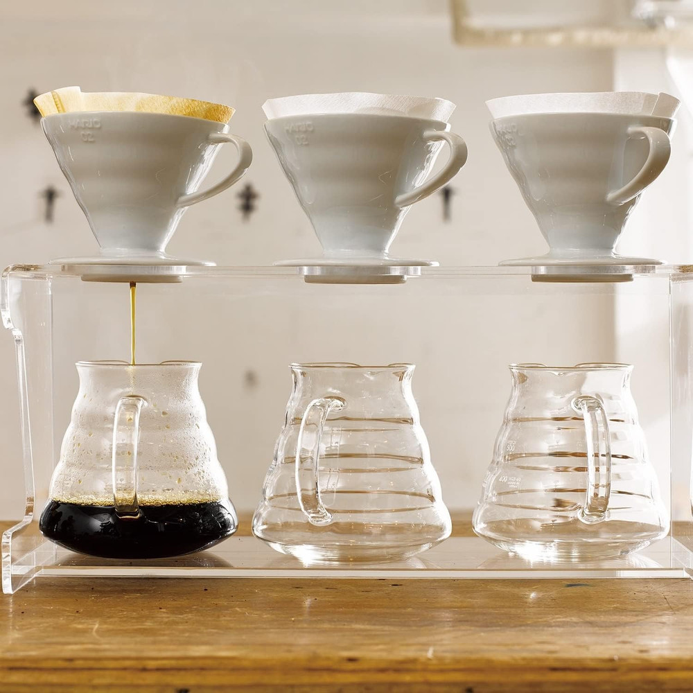 V60 Ceramic Coffee Dripper Pour over Cone Coffee Maker Size 01, White