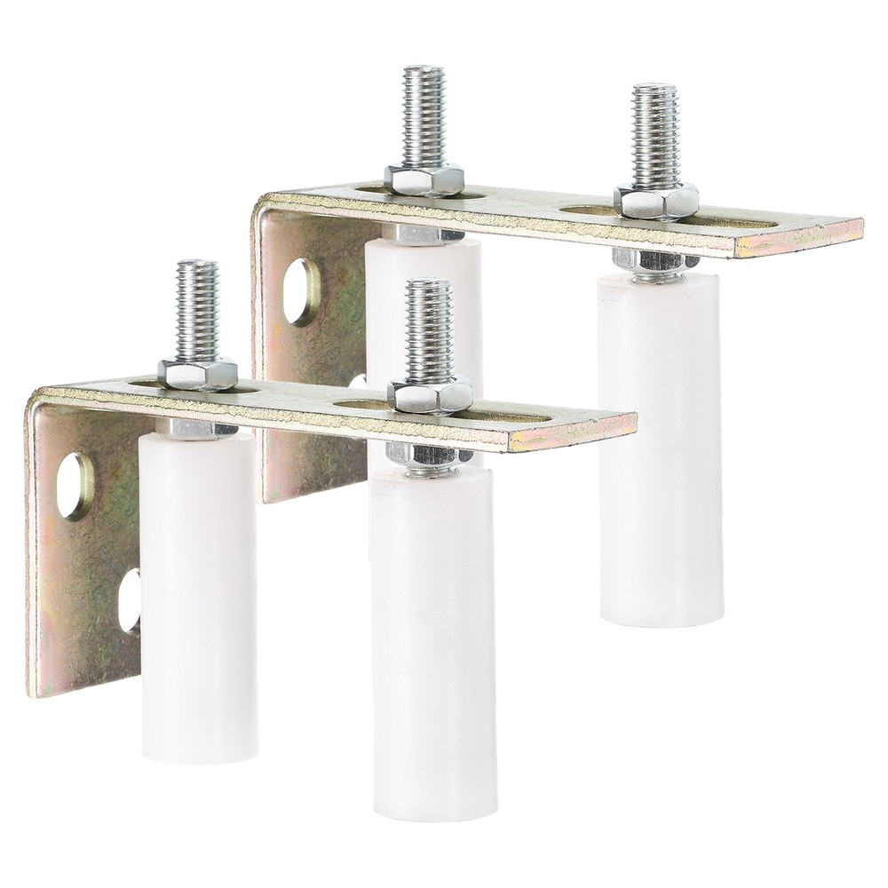 4Pcs Slide Gate Guide Roller 3" Nylon Gate Support Rollers with Bracket White