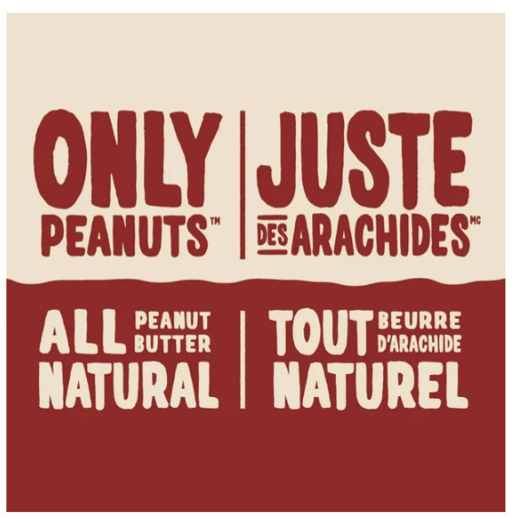 Kraft Only Peanuts All Natural Crunchy Peanut Butter, 750g (2 Pack)