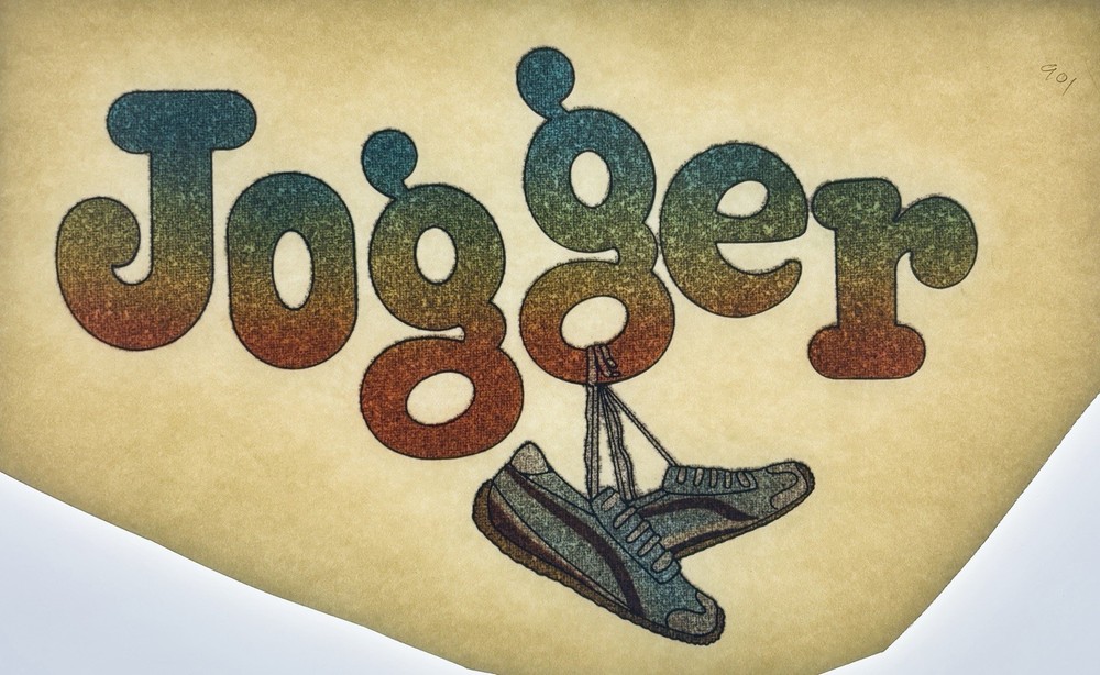Original Vintage Jogger Glitter Iron On Transfer