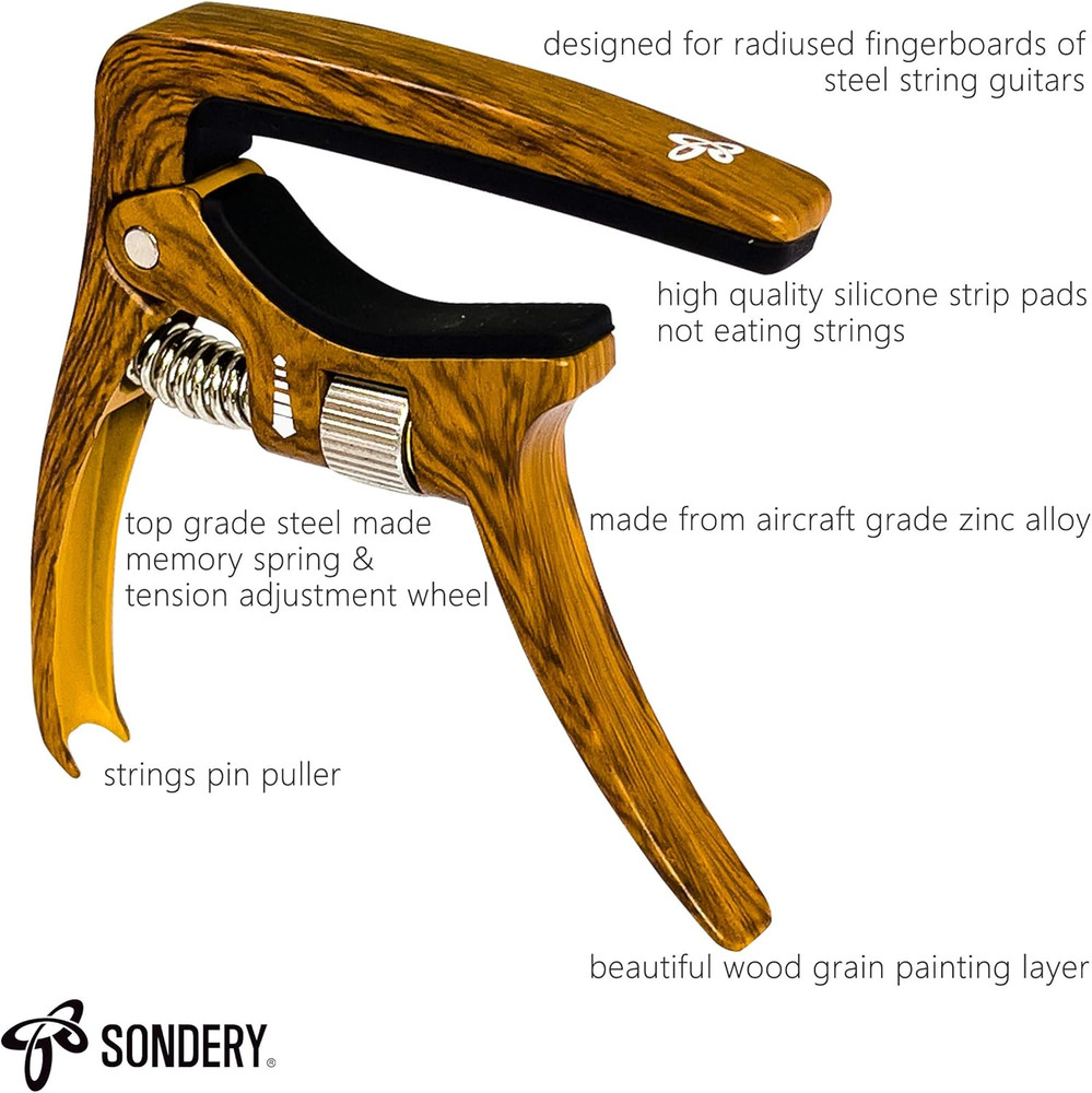 Guitar Capo Trigger Tension Adjustable Professional for 6 Strings Acoustic and E