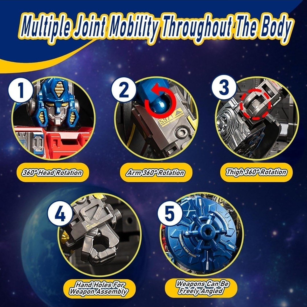 Globe Transforming Toy, 2 in 1 Transform into Robot Action Figure, DIY Transf...