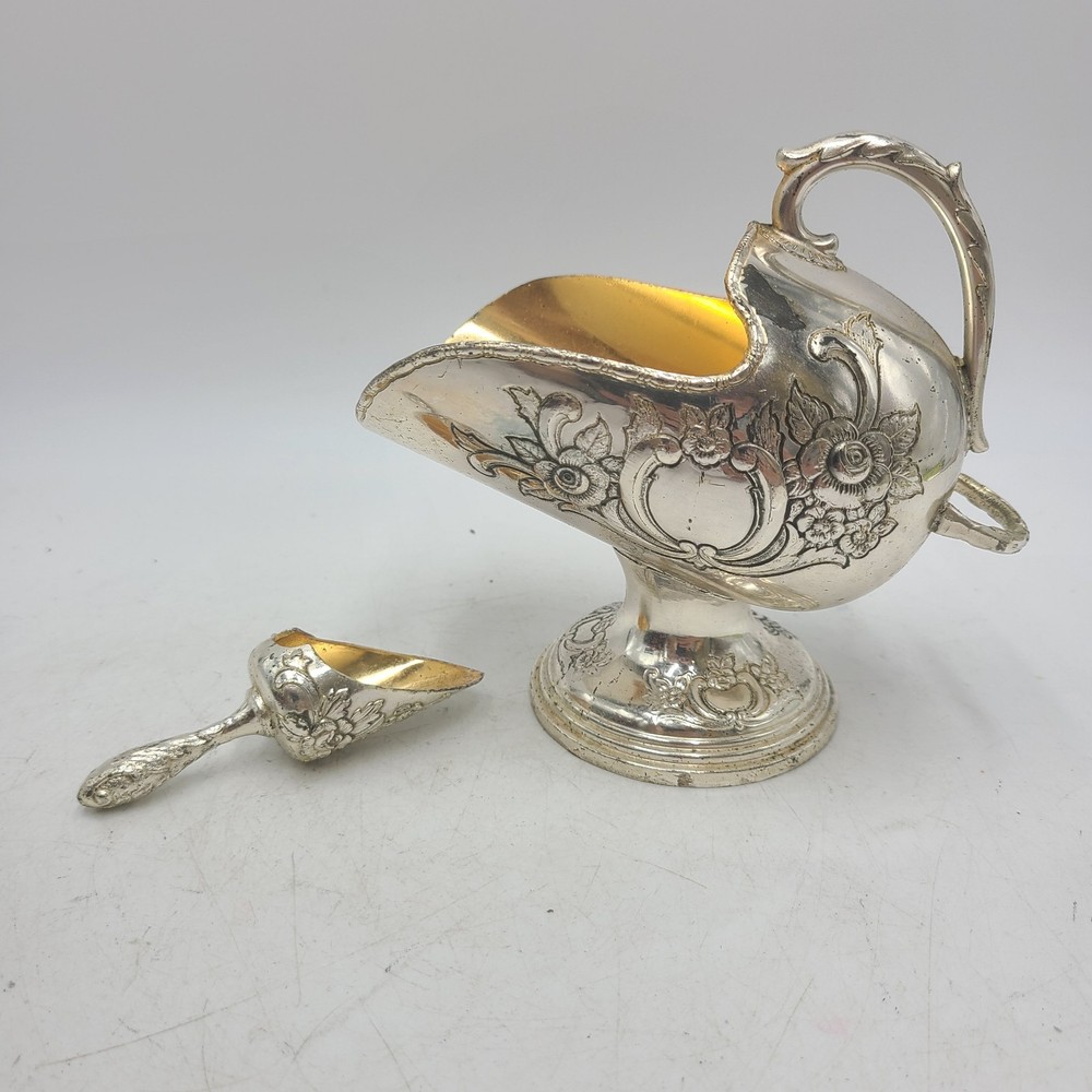 RAIMOND SILVER PLATE SUGAR SCUTTLE WITH SCOOP
