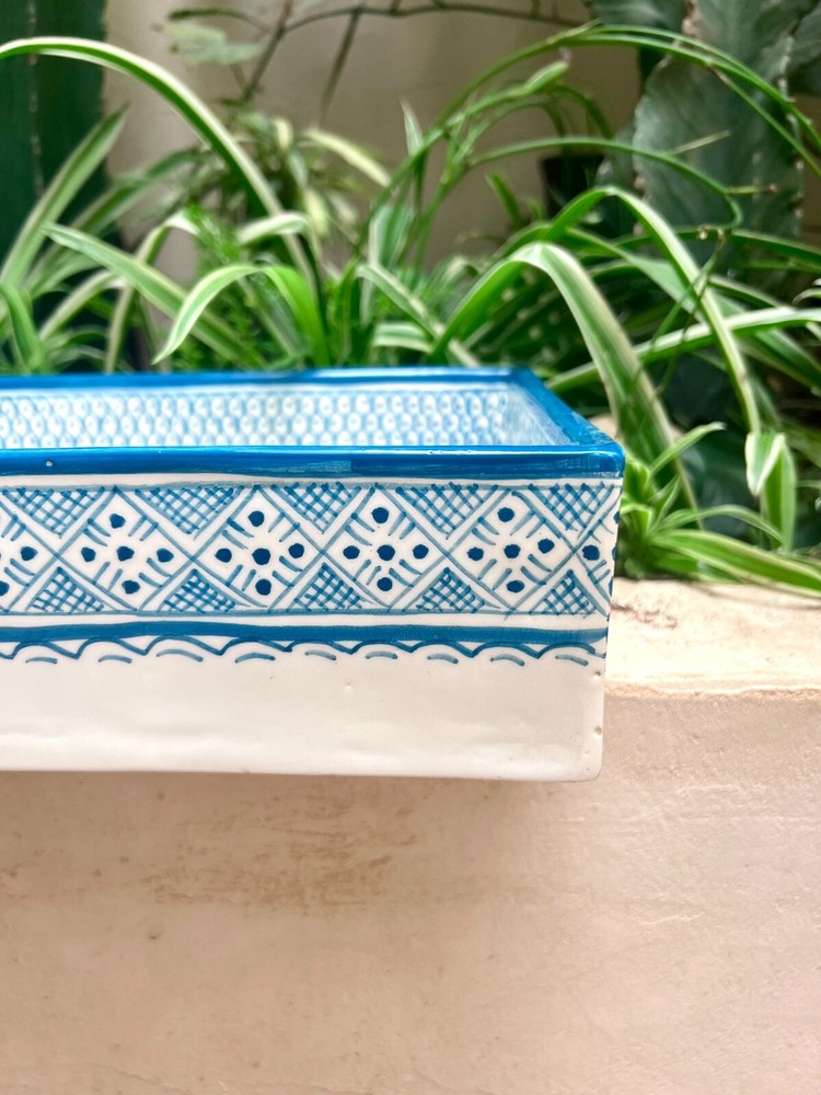47cm / 18.5in, Ceramic Sink for Bathroom & Kitchen, Rectangular Fish Scale Sink