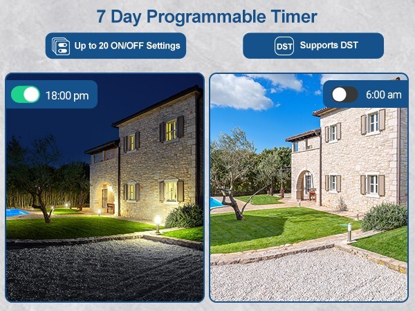 DEWENWILS Pool Pump Timer, Outdoor Digital Timer Box Heavy Duty 7-Day Programmab