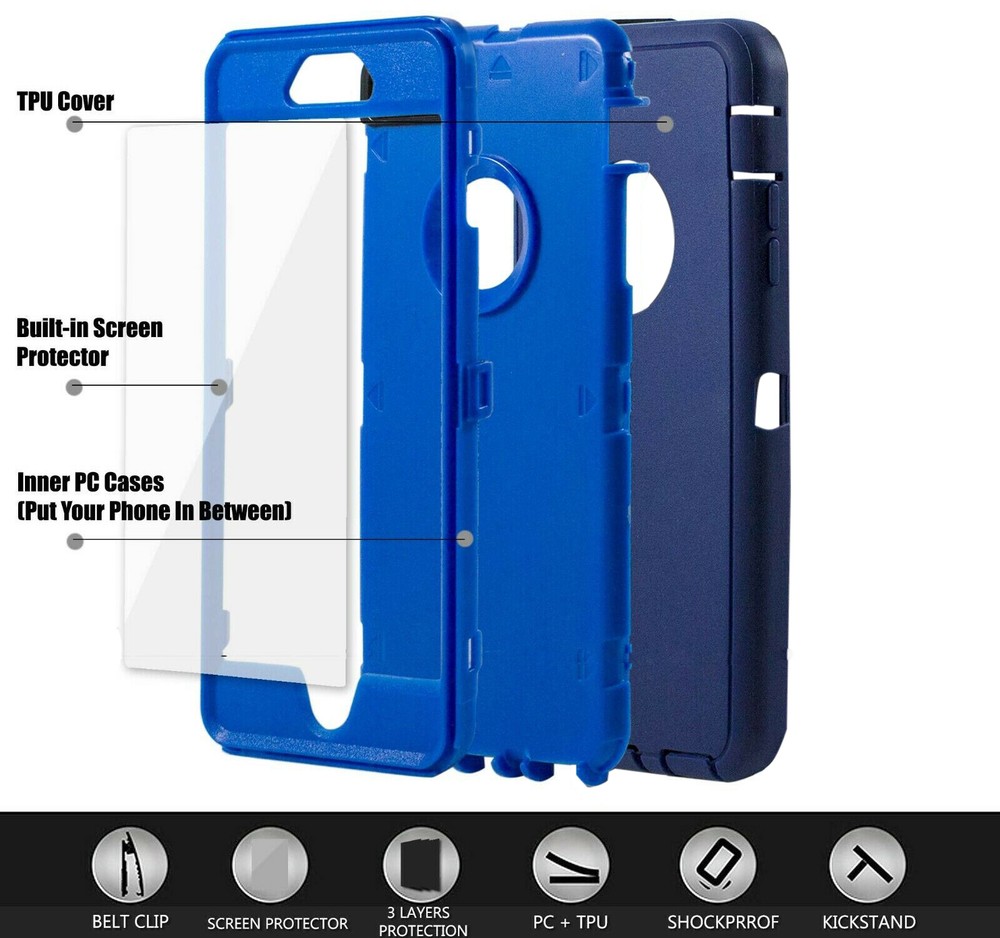 For Apple iPhone 6 7 8 Plus SE 2nd 3rd Shockproof Case Cover + Screen Protector