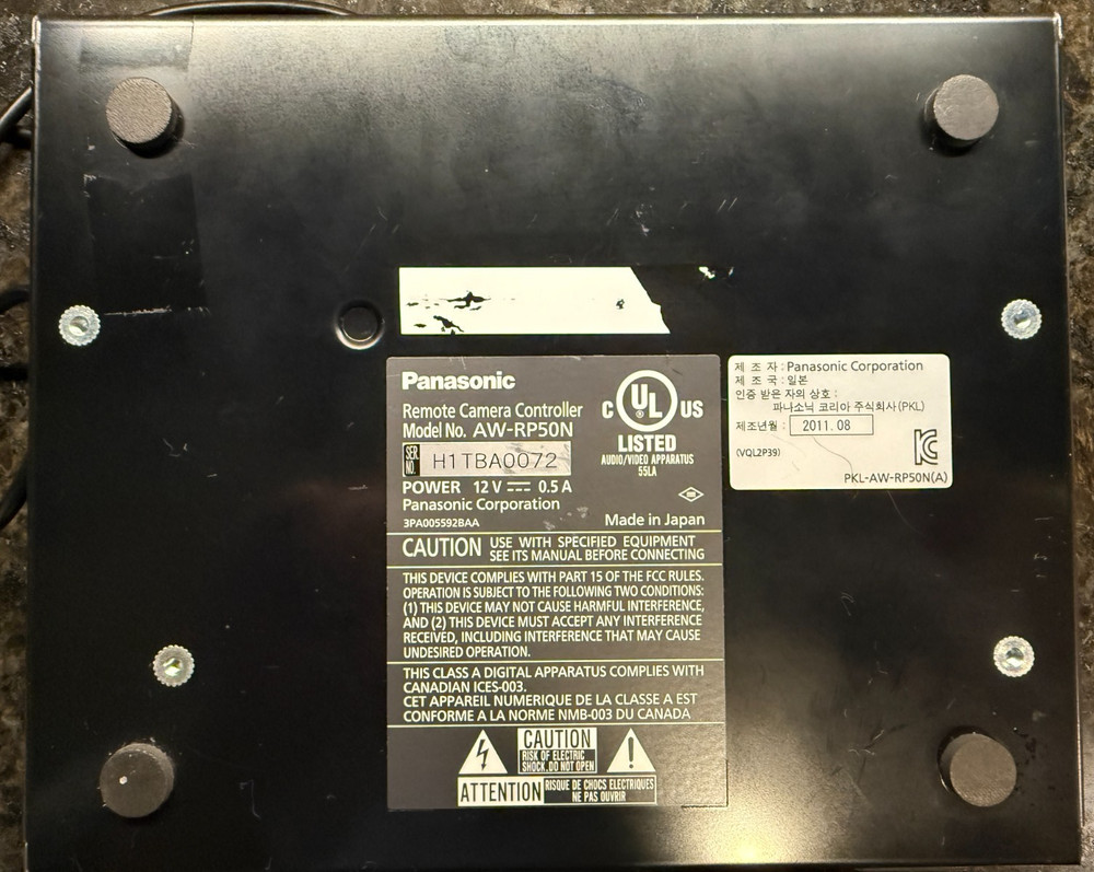 Panasonic AW-RP50N Compact Remote PTZ Camera Controller AP-RP50
