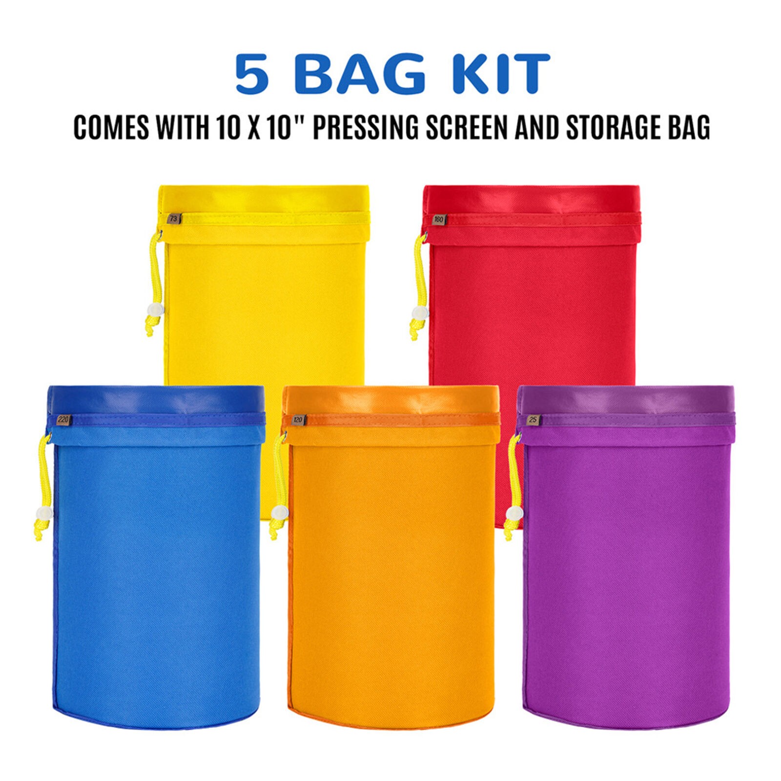 5PCS Bubble Bag 1-Gallon Herbal Hash Filter Ice Essence Extraction Kit