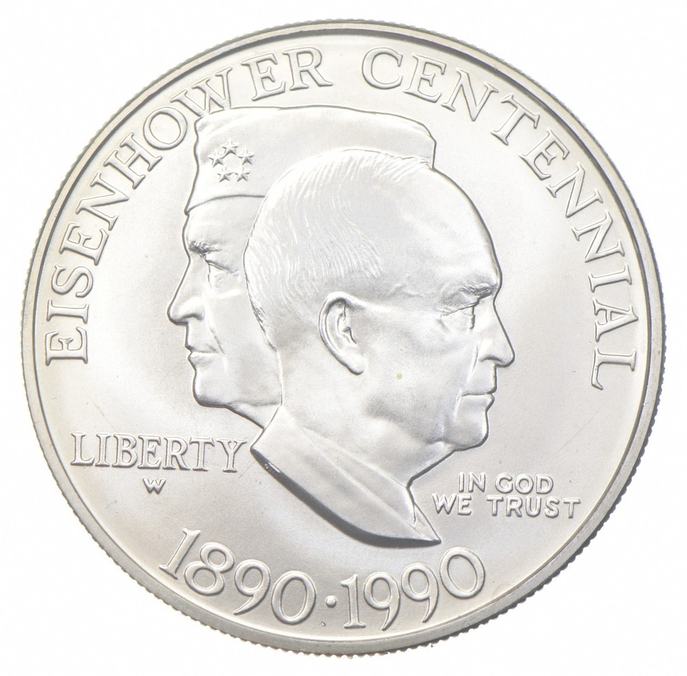 1990-W Unc Eisenhower Commemorative Silver Dollar $1