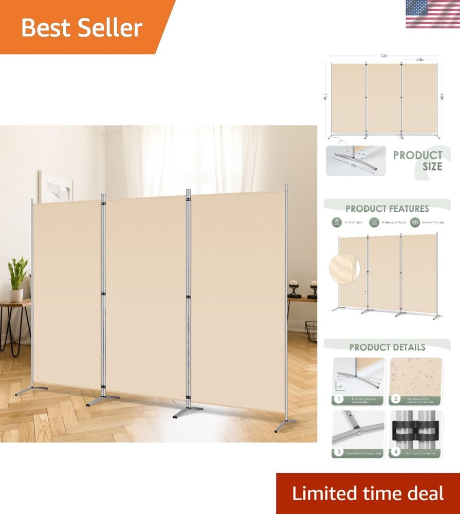 Versatile 3-Panel Freestanding Room Divider - Lightweight & Easy to Store