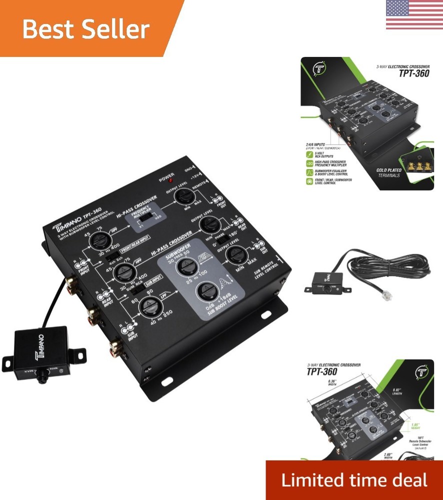 3-Way Electronic Crossover with Remote Subwoofer Control & Equalizer