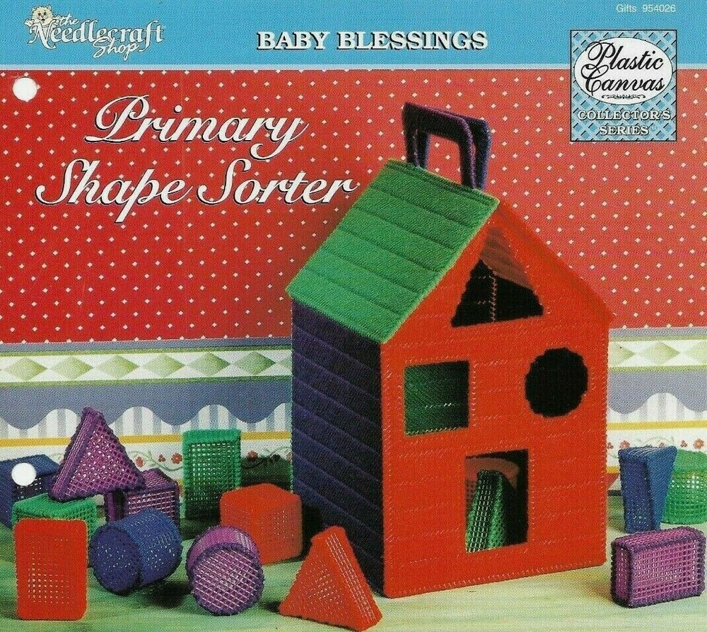NEW PRIMARY SHAPE SORTING LEARNING TOY PLASTIC CANVAS PATTERN INSTRUCTIONS