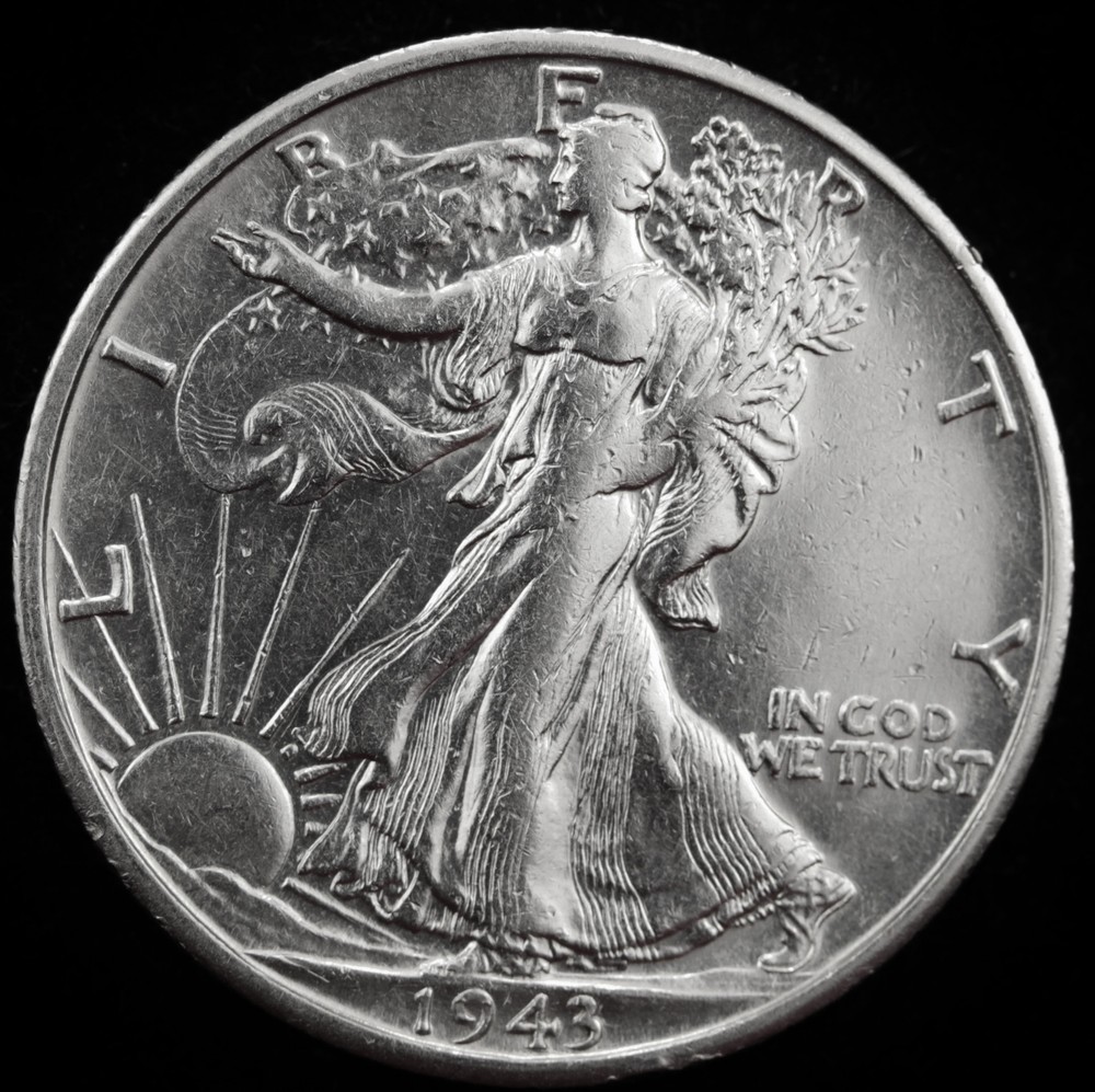 1943-s Walking Liberty Half.   BU.  (Inventory A)