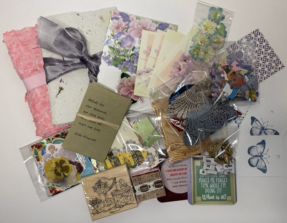 Spring Into Positivity Junk Journal Scrapbooking Box Includes Handmade Paper
