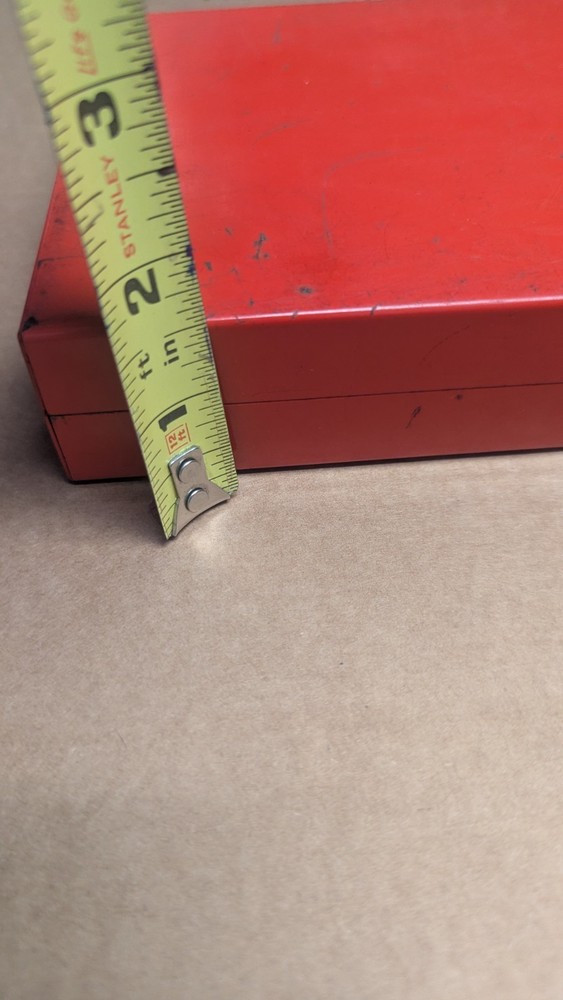 Snap-On Vintage Red Metal Socket Box - Model KRA-284B - Empty Tool Box Only