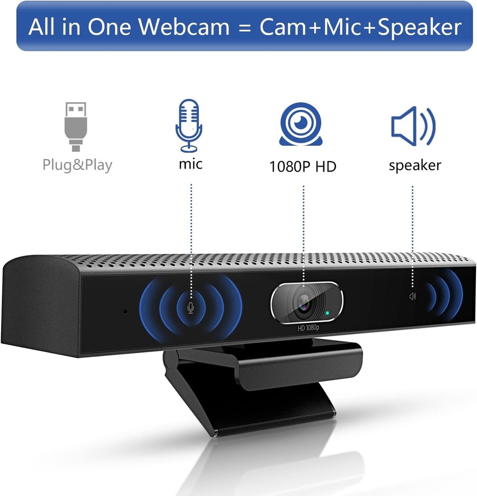 1080p Webcam with Mic Speaker Conference Room Camera