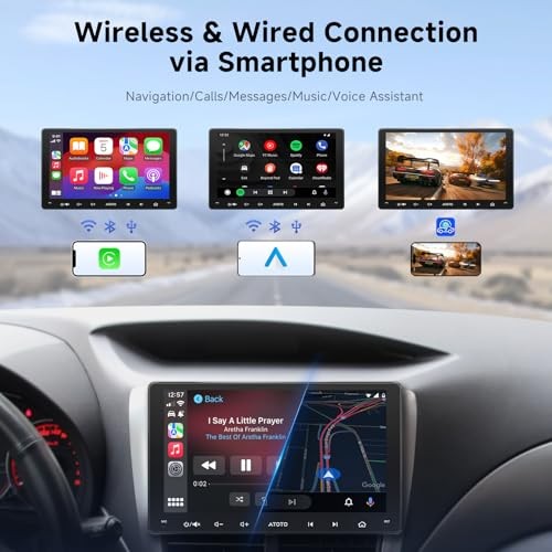 9" Android Double-DIN Car Stereo with 1080P Dashcam & Backup Camera, Wireless