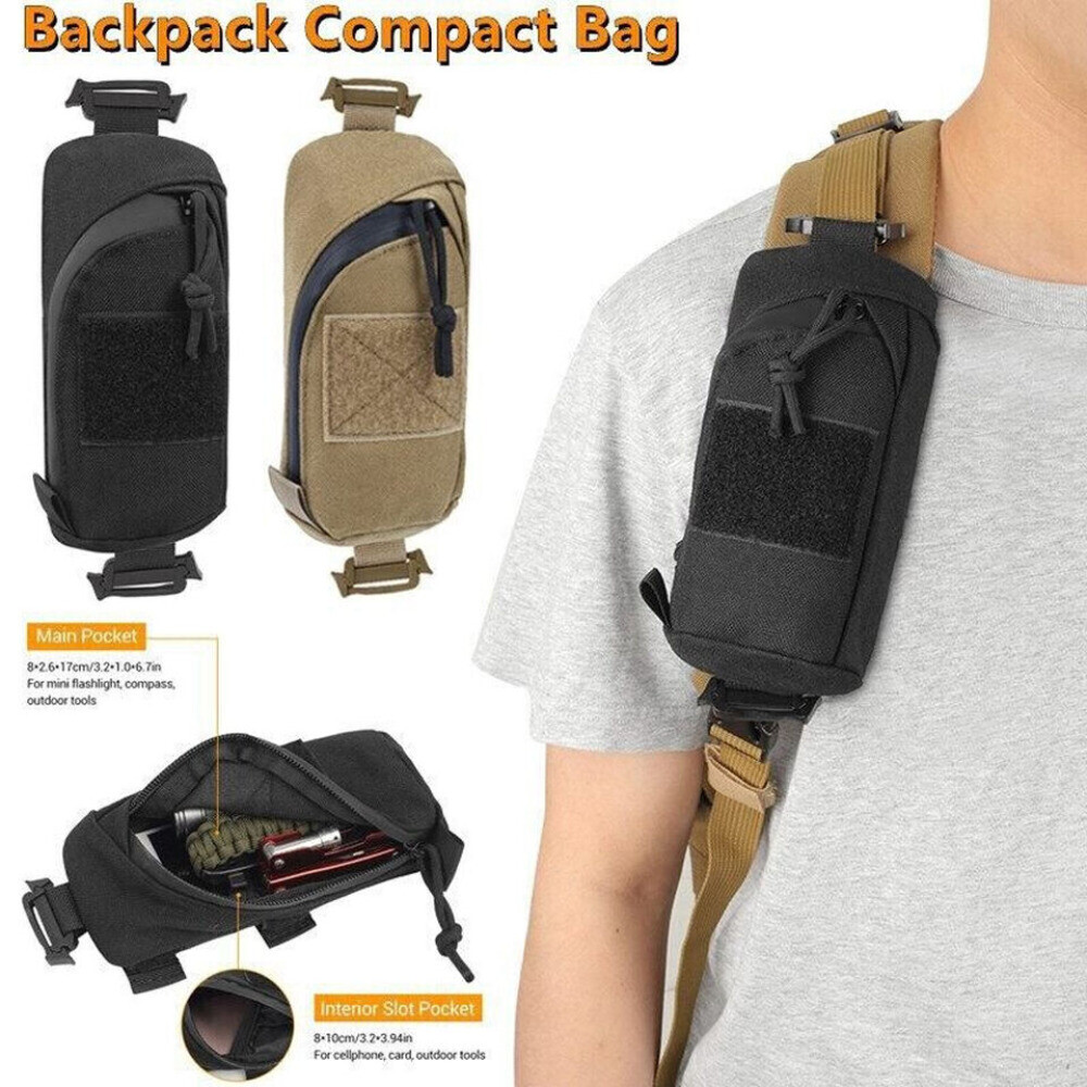Backpack Shoulder Strap Accessory Pouch Tactical Molle Bag EDC Tool Pockets