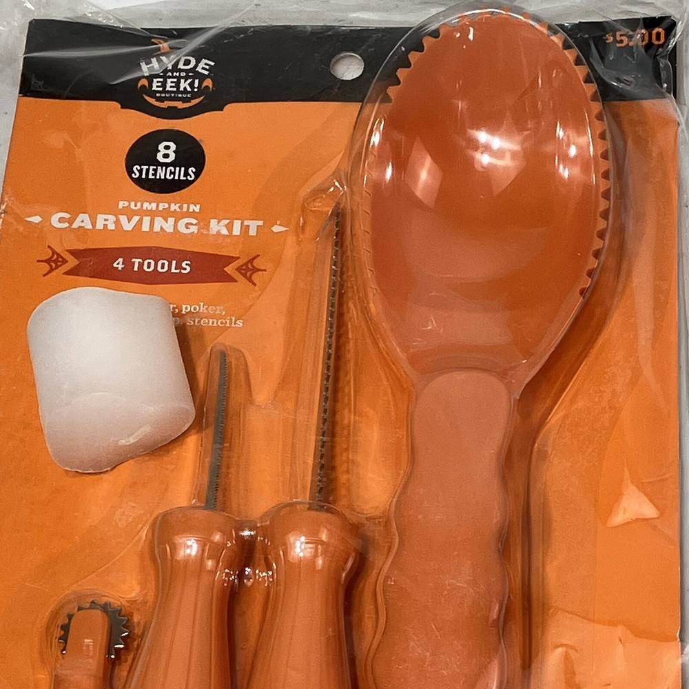 4-Tools & 8 Patterns Halloween Pumpkin Carving Kit - Hyde & EEK! Boutique™ - NEW