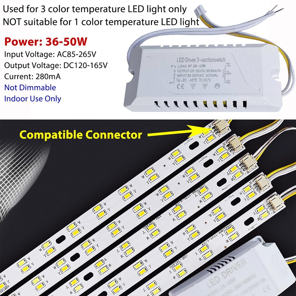 Led Driver 36-50W Multi-Color Ceiling Strip Spot Light Module Panel Replacement