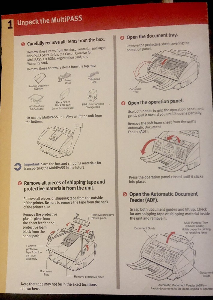 Canon MultiPass C555 Color Bubble Jet Printer/ Fax/ Copier/ Scanner Setup Guide