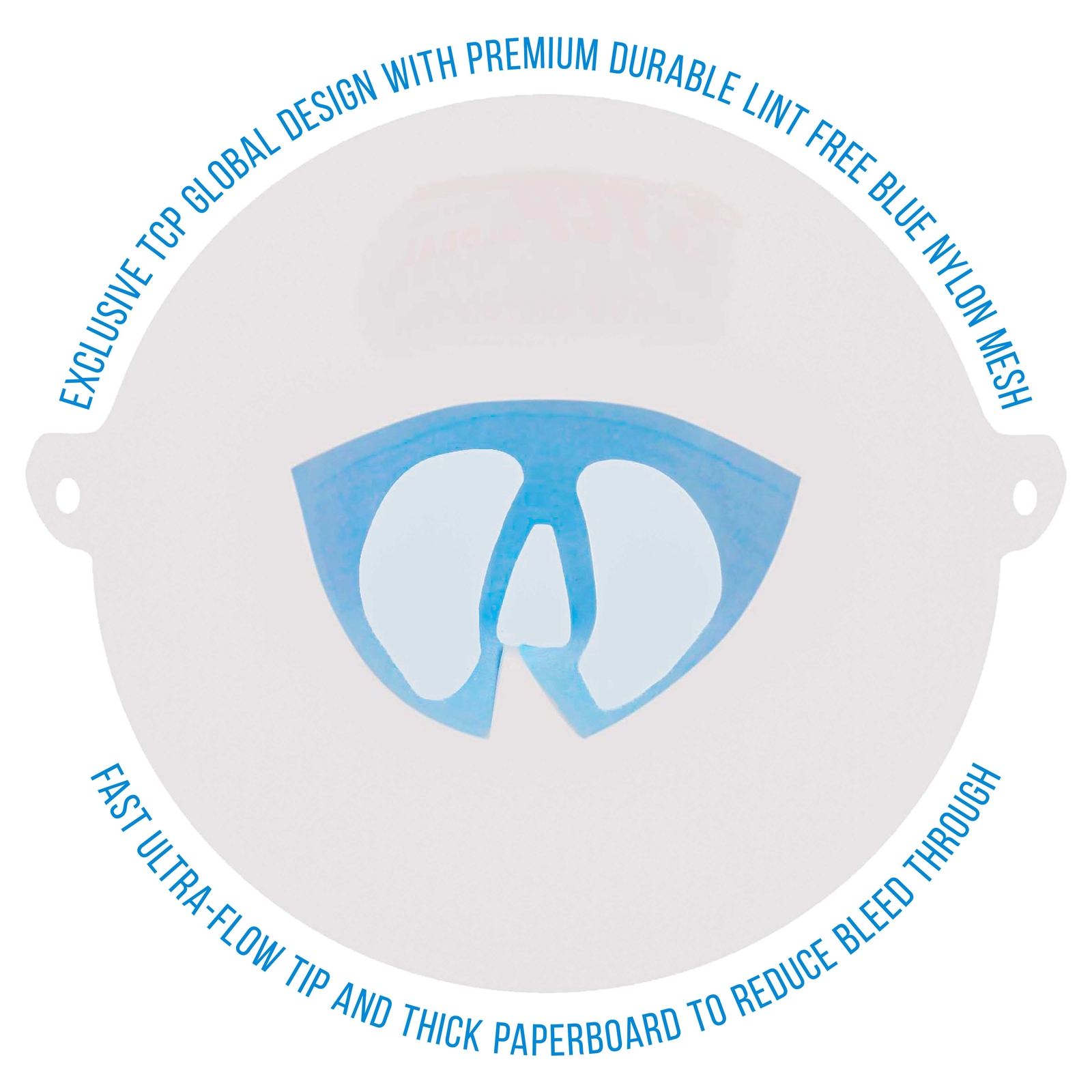 50 Pack Paint Strainers, PURE BLUE Fine 190 Micron Filter Tips Blue Nylon Mesh