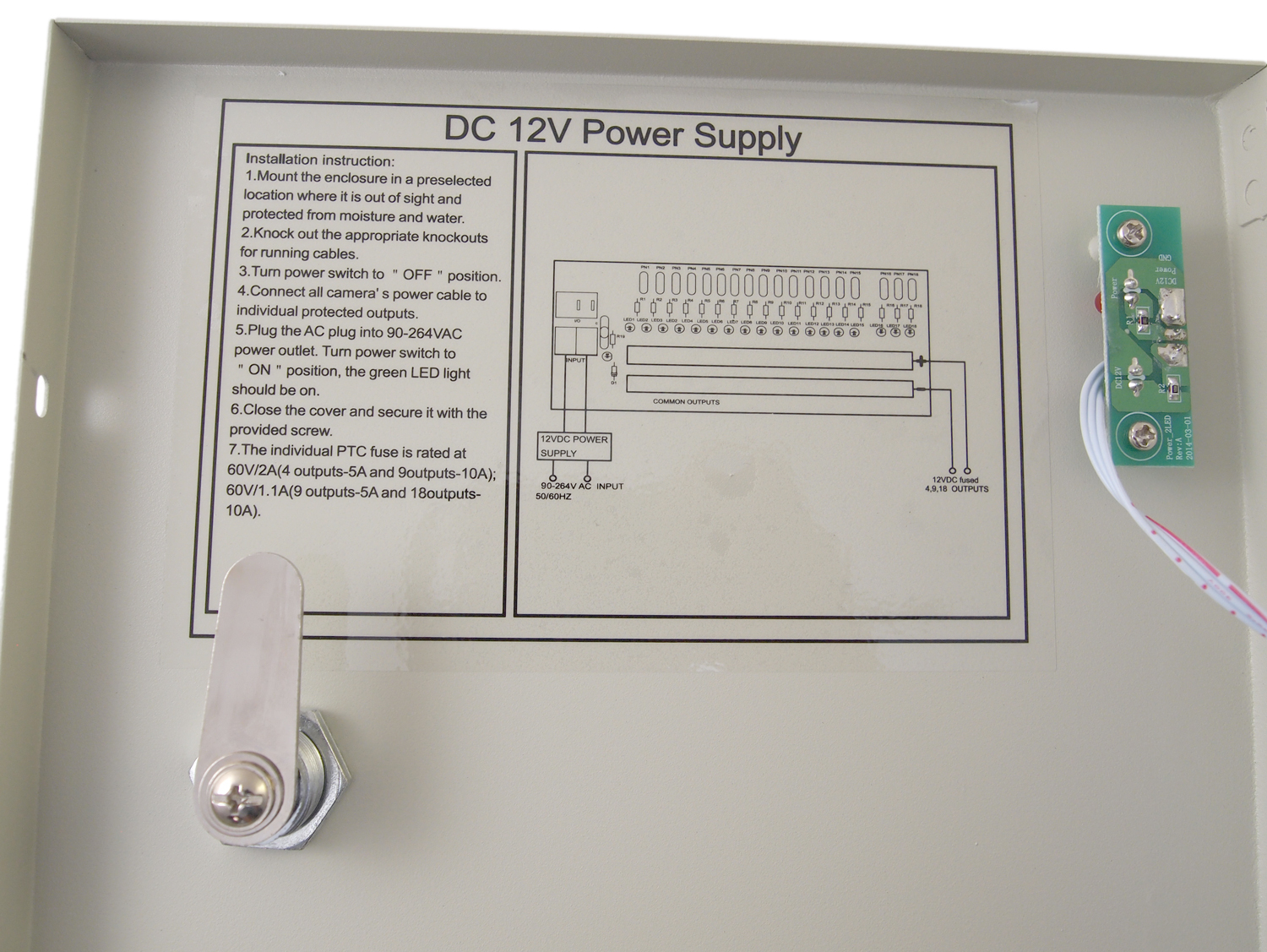 16 Channel 18 Port 12V DC 10Amp Power Supply Switch Box for CCTV Security Camera