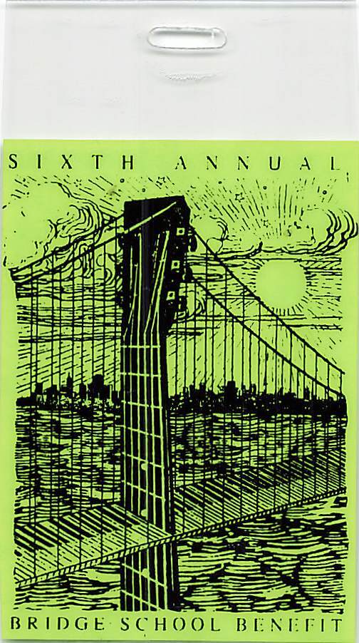 6th Annual Bridge School Benefit Backstage Pass Green Laminate Variant