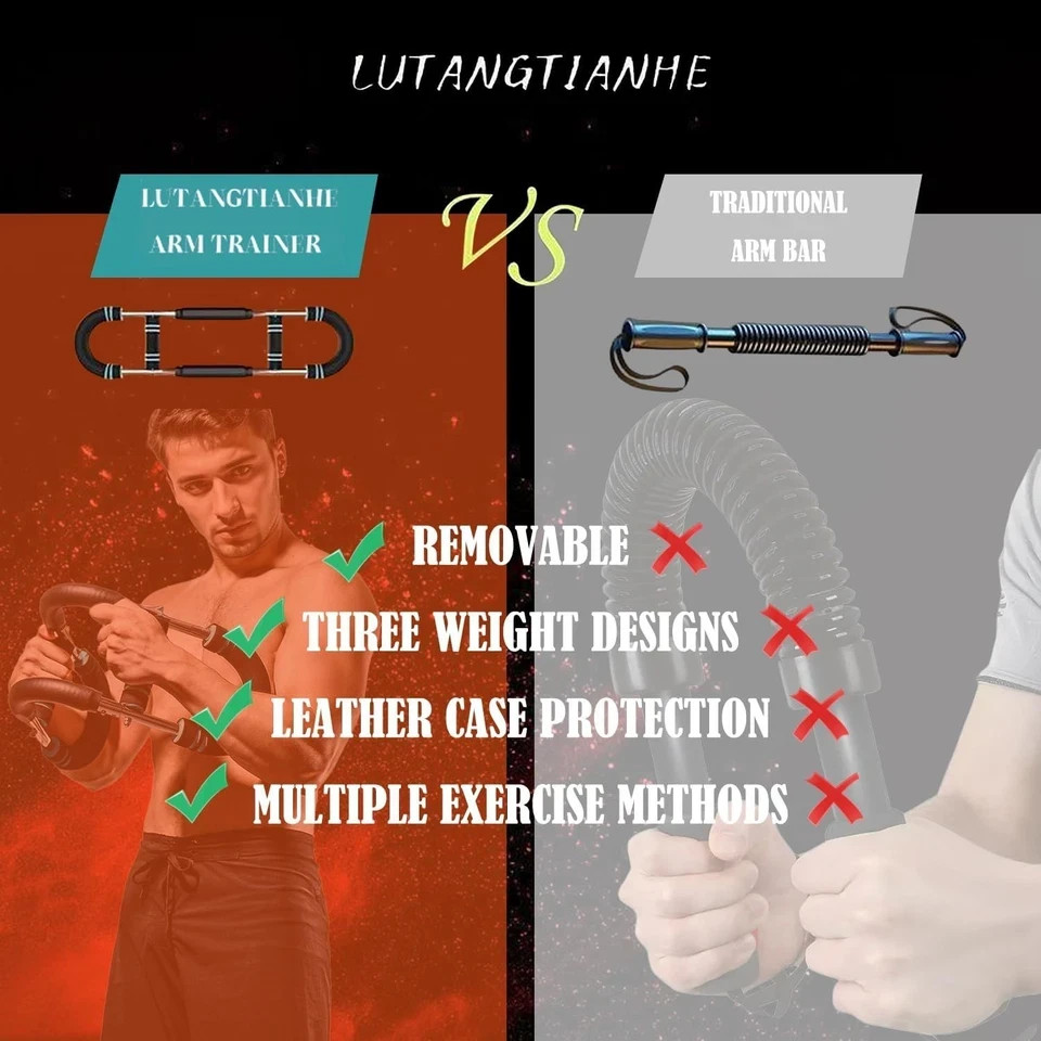 Twister Arm Trainer,60-100 Lbs Adjustable Arm Trainer for Men with Chest Clip Mu